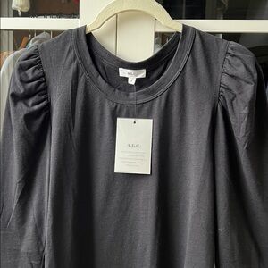 A.L.C. Black puff sleeve tshirt. Size S